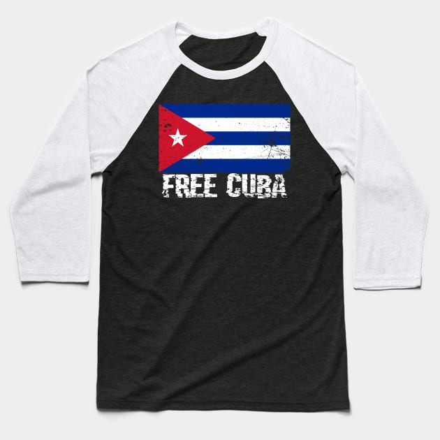 Free Cuba Baseball T-Shirt by The Libertarian Frontier 